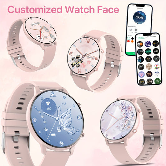 1.39-inch Women's Smart Watch with Full Touch Screen, Make/Receive Calls, Message Push, Fitness Tracker, Pedometer, 100+ Sports Modes for iPhone/Android Phones