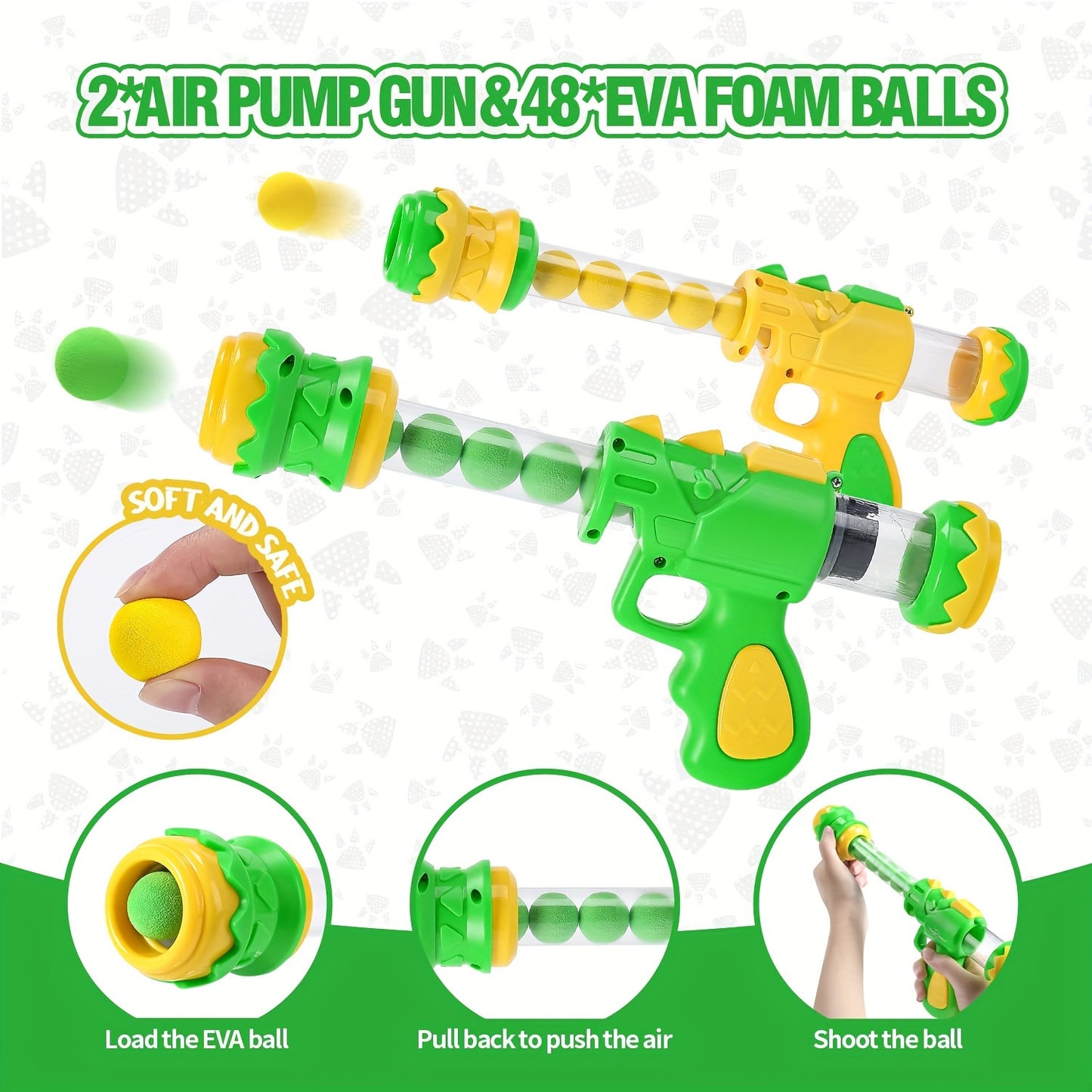 EagleStone Movable Dinosaur Toys For Kids 5-7, Spaying & Auto Scoring, Dino Shooting Target Game With 2 Pump Guns, 48 Foam Balls, Sound, Fun Gift For Boys & Girls, Party Favor