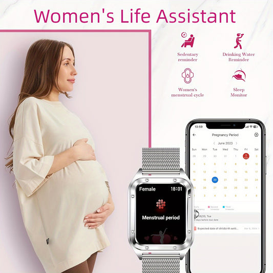 1.6" HD Screen Smartwatch for Women and Men - Wireless Call, 100+ Sports Tracker, AI Voice Assistant, Fitness Tracker, Compatible with iPhone and Android Phones - Perfect Mother's Day Gift