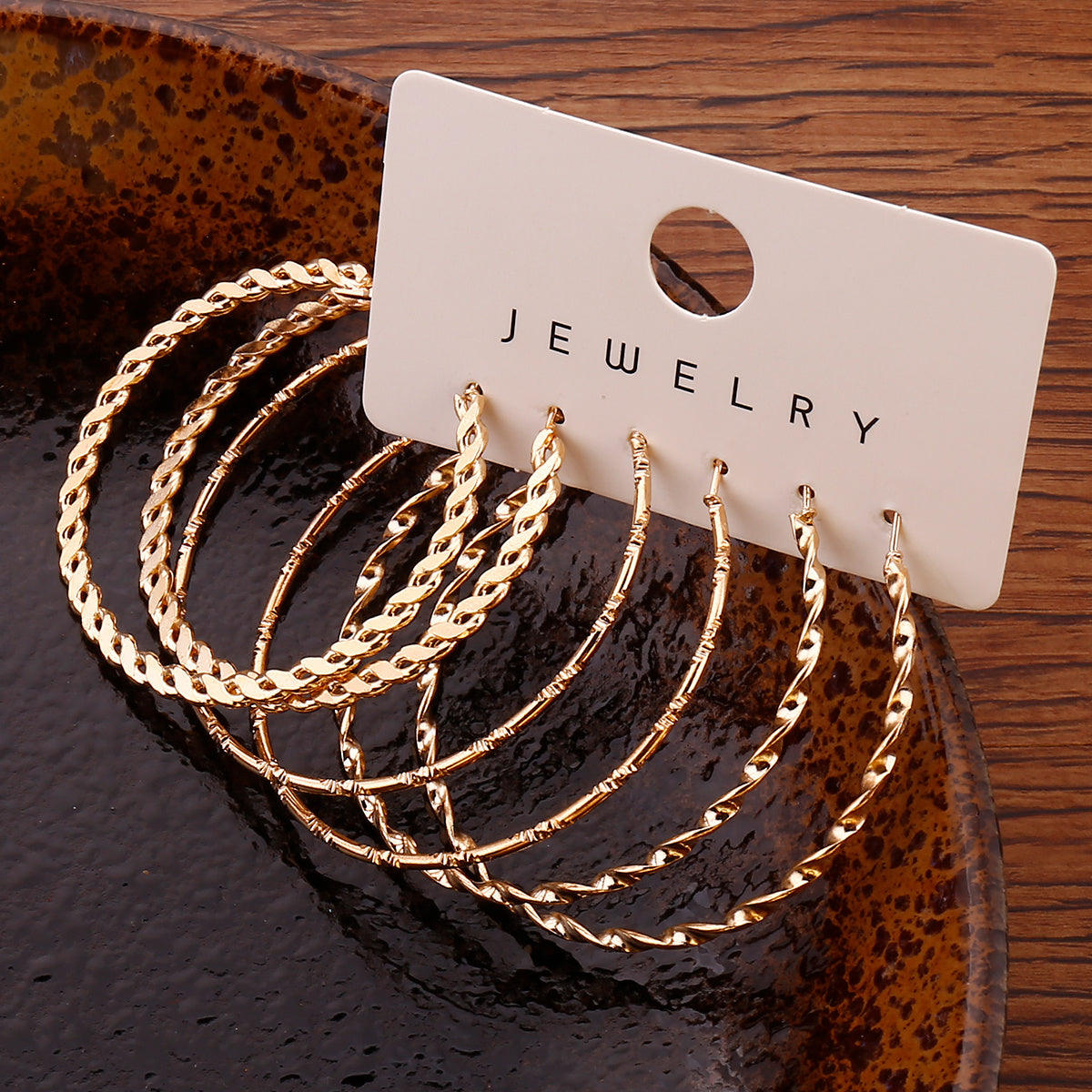 Boho Vintage Style 14K Golden Plated Zinc Alloy Earring Set, Alloy Ear Needle, Non-Feathered Jewelry for Women