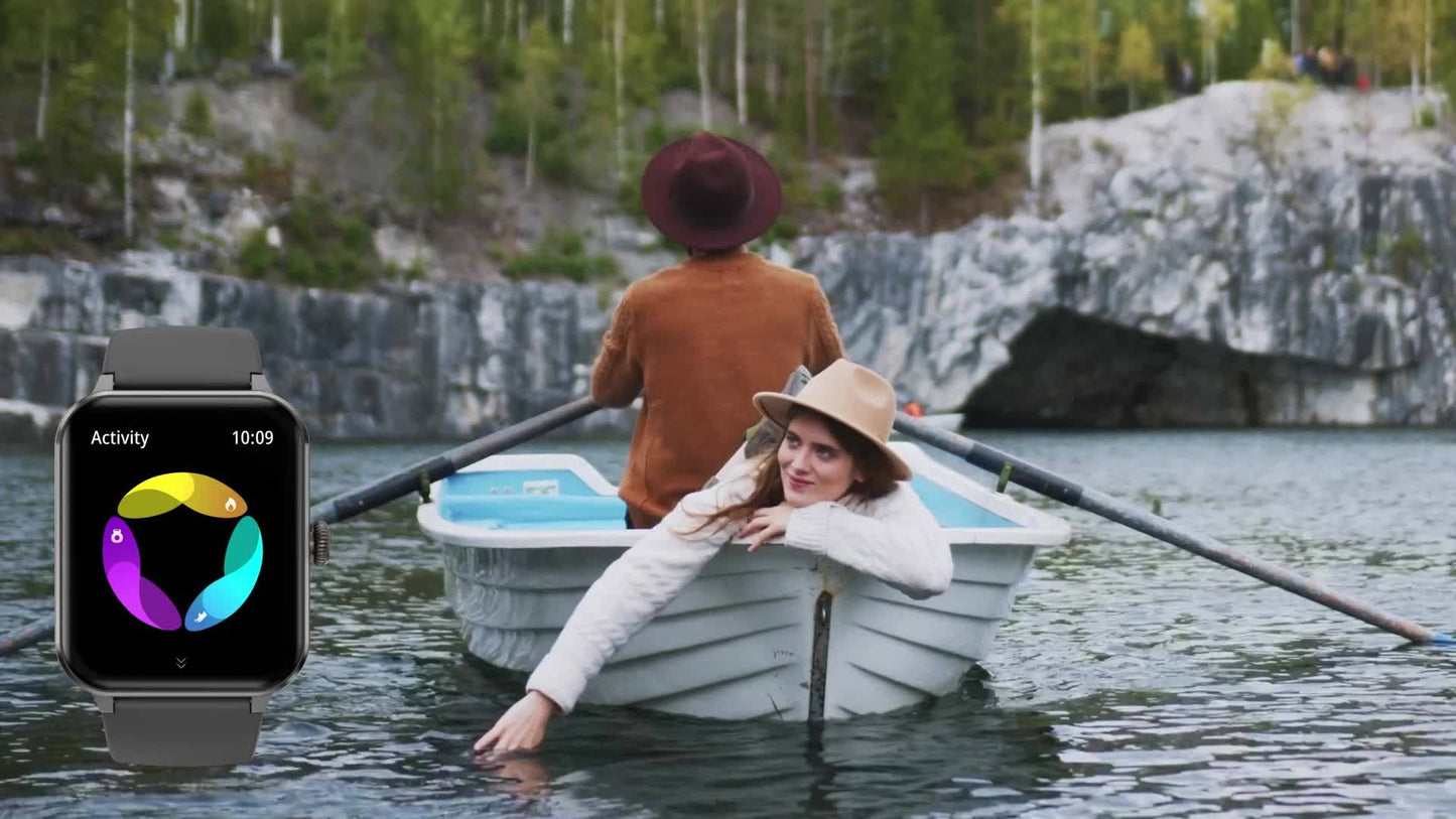 Smart Watch (Answer/Make Call), 1.85" Smart Watches for Men Women Waterproof, 100+ Sport Modes, Fitness Activity Tracker, Health Sleep Monitor, Pedometer, Smartwatch for Android iOS