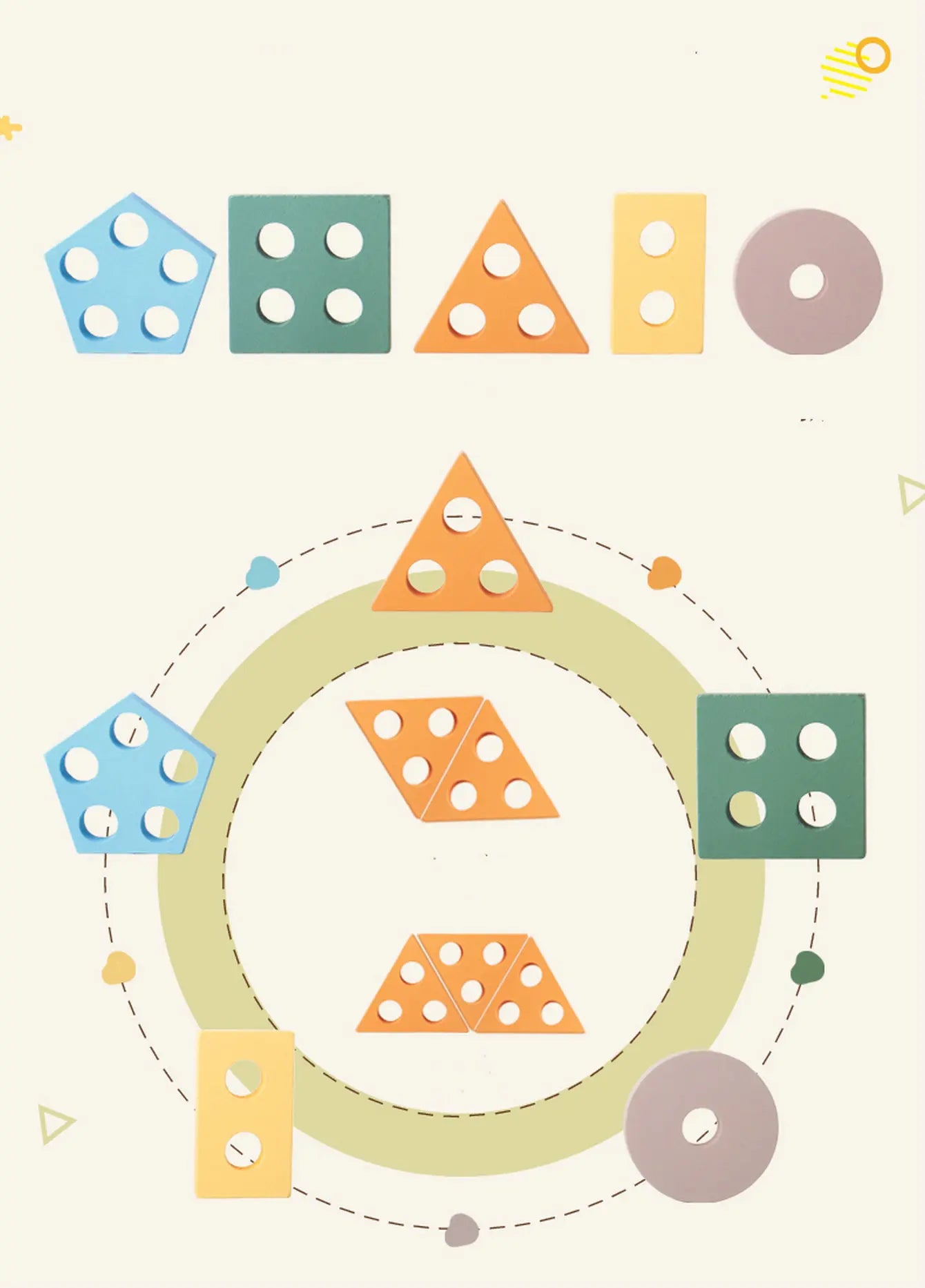 ألعاب مونتيسوري للأولاد والبنات من عمر 3 إلى 6 سنوات - ألعاب فرز وتكديس خشبية للأطفال الصغار