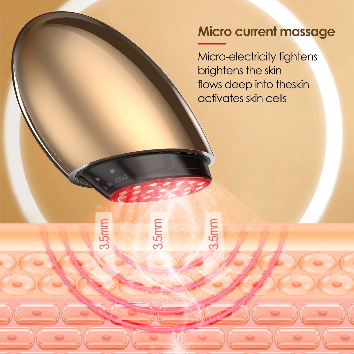 Household Gold Collagen Gun Beauty Machine Face Lifting Tightening Instrument Labeling Makeup Products Introduction Massage