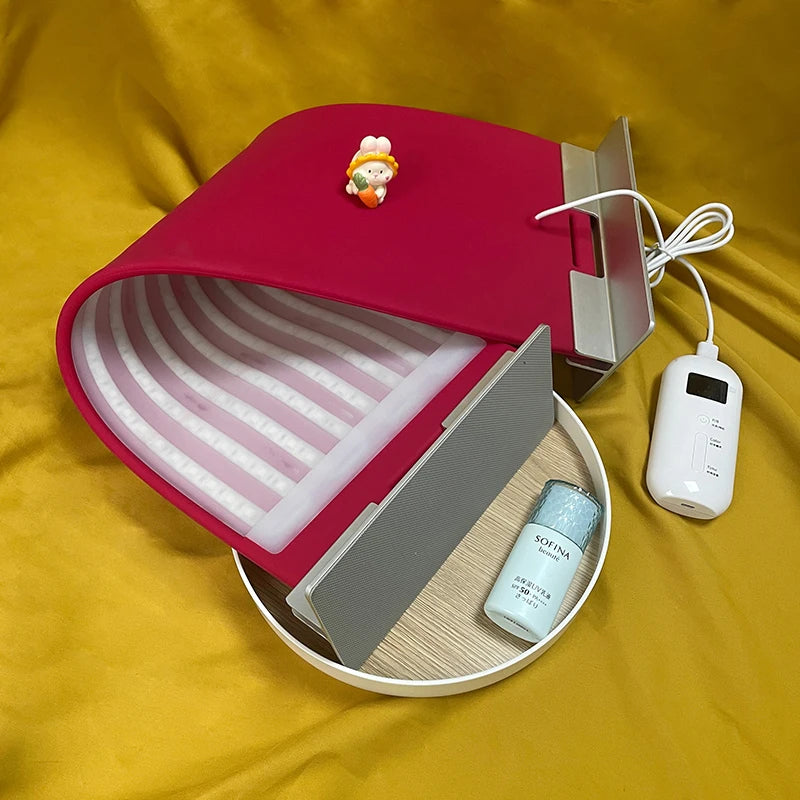 قناع تجميل فوتون السيليكون LED الأحمر، جهاز قياس الطيف للعناية الشخصية المنزلية، أداة تجديد البشرة، منتجات المكياج