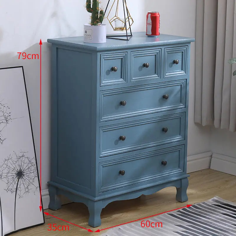 Solid Wood Chest of Drawers American Storage Lockers Living Room Bedroom Bedside Corner Cabinet European Chest of Drawers