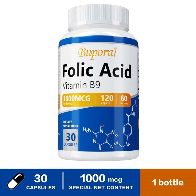 Folic Acid Supplement - Heart Health, Nervous System Health, Prenatal Support