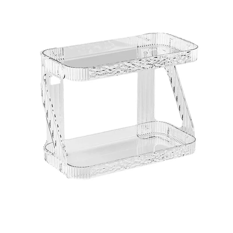 Bathroom Double Layer Cosmetics Storage Rack Toilet Hangable Cosmetic Storage Shelf Washstand Desktop Skincare Storage Organizer