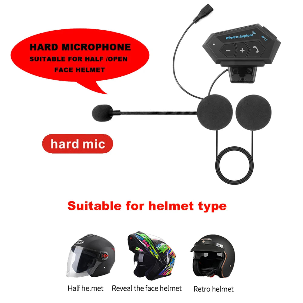 Motorcycle Helmet Headset Bluetooth 5.0 Headphone Wireless Earphones Motor Headset Bike Earphone Handsfree Stereo Earbud
