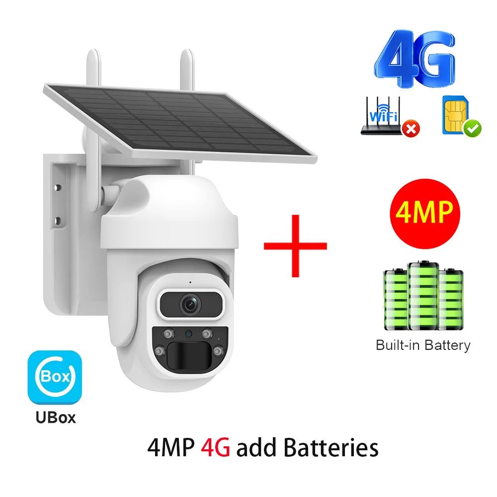 INQMEGA 8MP 4K Solar Wirelesss IP Camera With Battery Outdoor HD 4MP Dual Lens WiFi IP Camara Solar Panel CCTV Security Factroy
