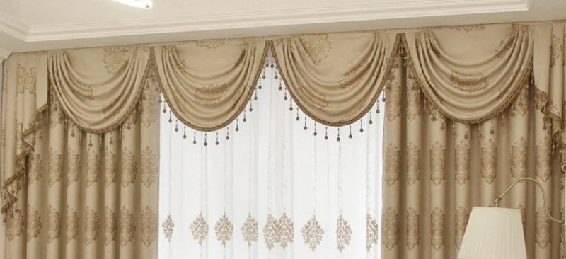 European Curtains for Living Dining Room Bedroom Decorative Fabric Court Luxury Luxury Atmosphere Jacquard Blackout