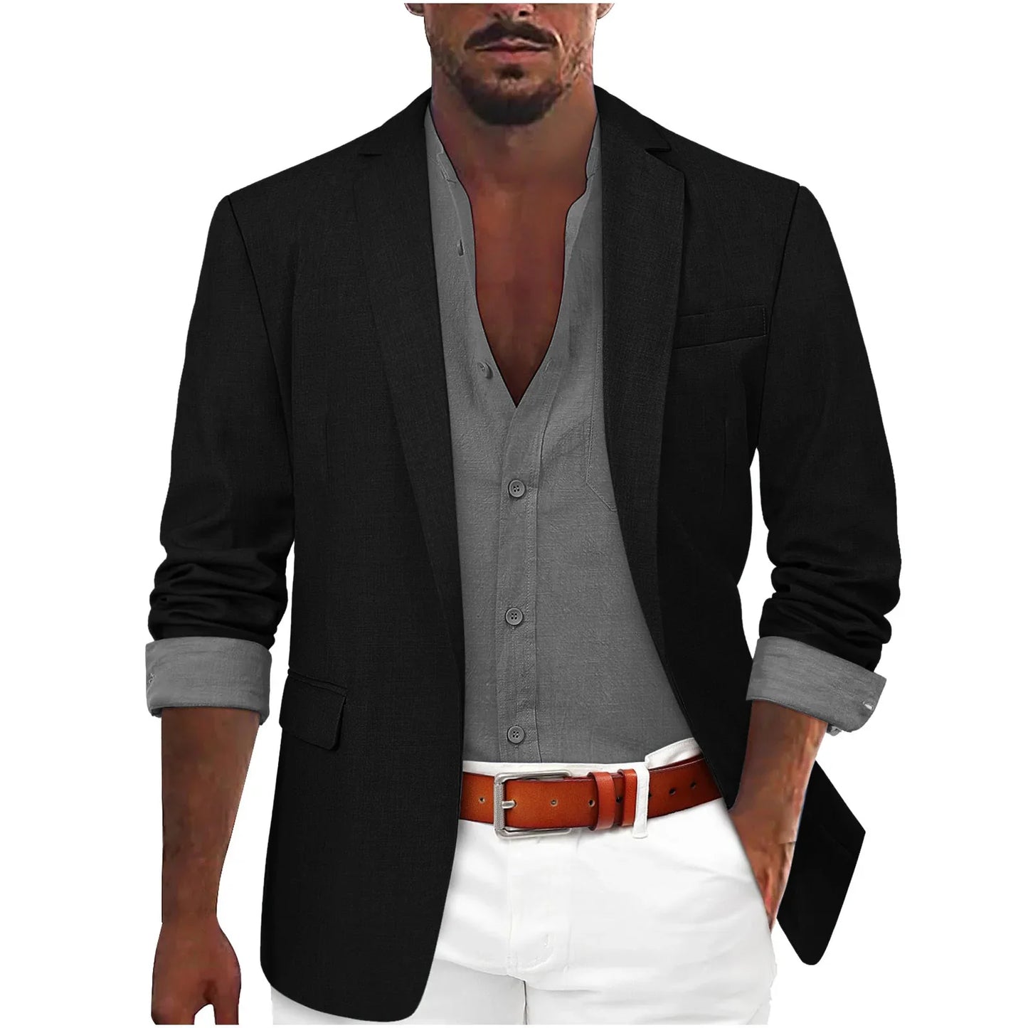 2025 Fashion Men's Clothing Business Casual Blazer Coats Classic Single Button Slim Fit Suit Jackets Elegant Gentleman Suit Tops