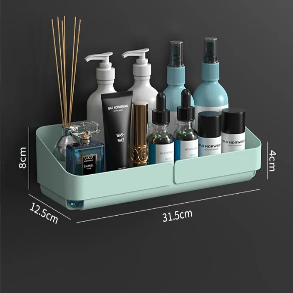 Bathroom Kitchen Convenience Rack Shelf Makeup Storage Organizer Shower Shelf Cosmetics Shampoo Rack Wall Spice No Drilling