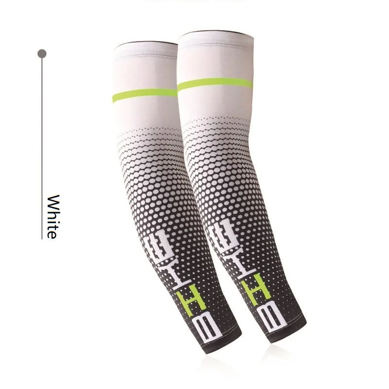A pair Outdoor sports cycling hiking fishing breathable and high elasticity Lycra fabric protective sleeve sleevelet