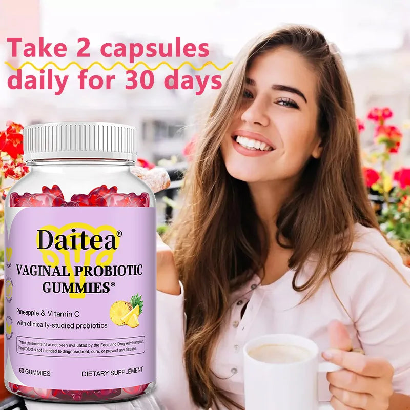 Daily Women's Probiotic Gummies,with Vitamin C,Support Urinary Tract and Vaginal Health,Improve Mood,Promote Overall Well-being
