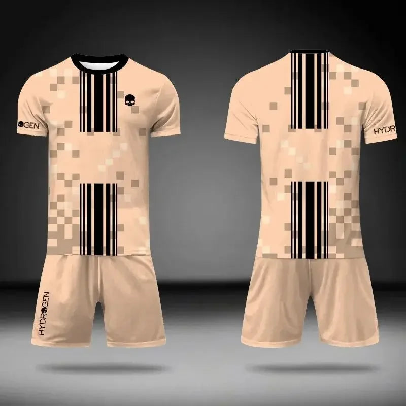 Summer Breathable Sports Two-Piece Outfits: T-Shirt and Shorts Set Suitable for Outdoor Tennis, Badminton, and Basketball