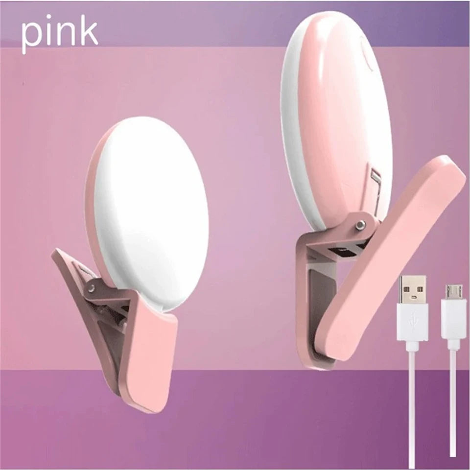 Portable LED Lamp Phone Live Video Beauty Light Universal Mobile Phone Selfie Fill Light USB Charge Photography Clip Ring Light