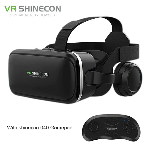 VR Shinecon 6.0 Headphone Version 3D Virtual Reality Stereo Helmet VR Headset with Remote Control for IOS Android