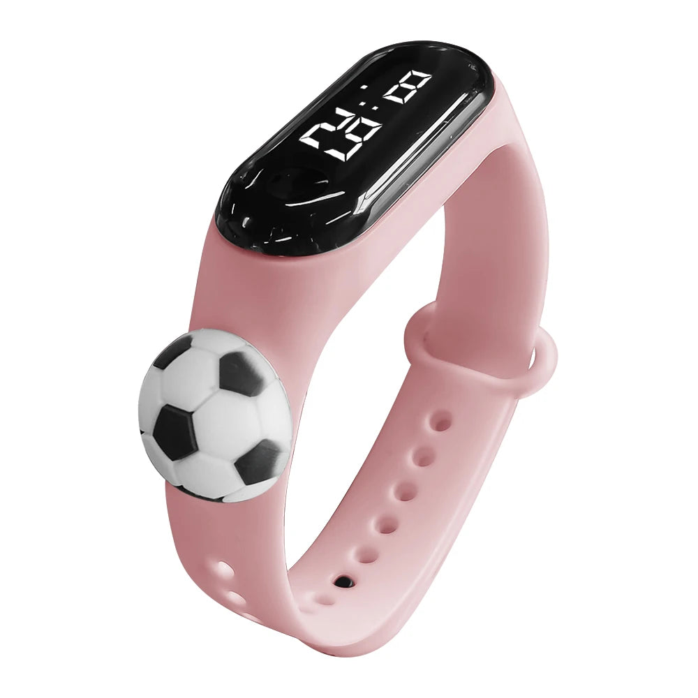 New Children's Outdoor Sports Watch Bracelet Simple Cartoon Football Student Electronic Watch Children's Festival Gift
