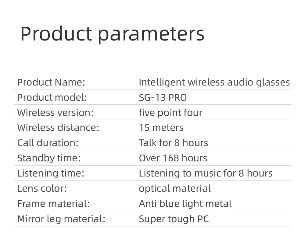 Bluetooth 5.4 Headphones Wireless Audio Glasses Earphones Air Conduction Headsets HiFi Noise Reduction Earbuds Outdoor Sport