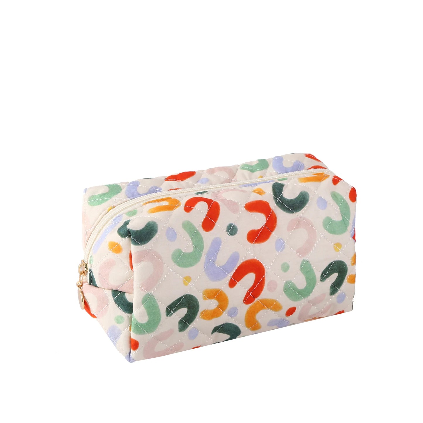 Floral Cosmetic Bag For Women And Girls Quilted Makeup Accessories Pouch For Travel Daily Travel Use Skincare Bag Multipurpose