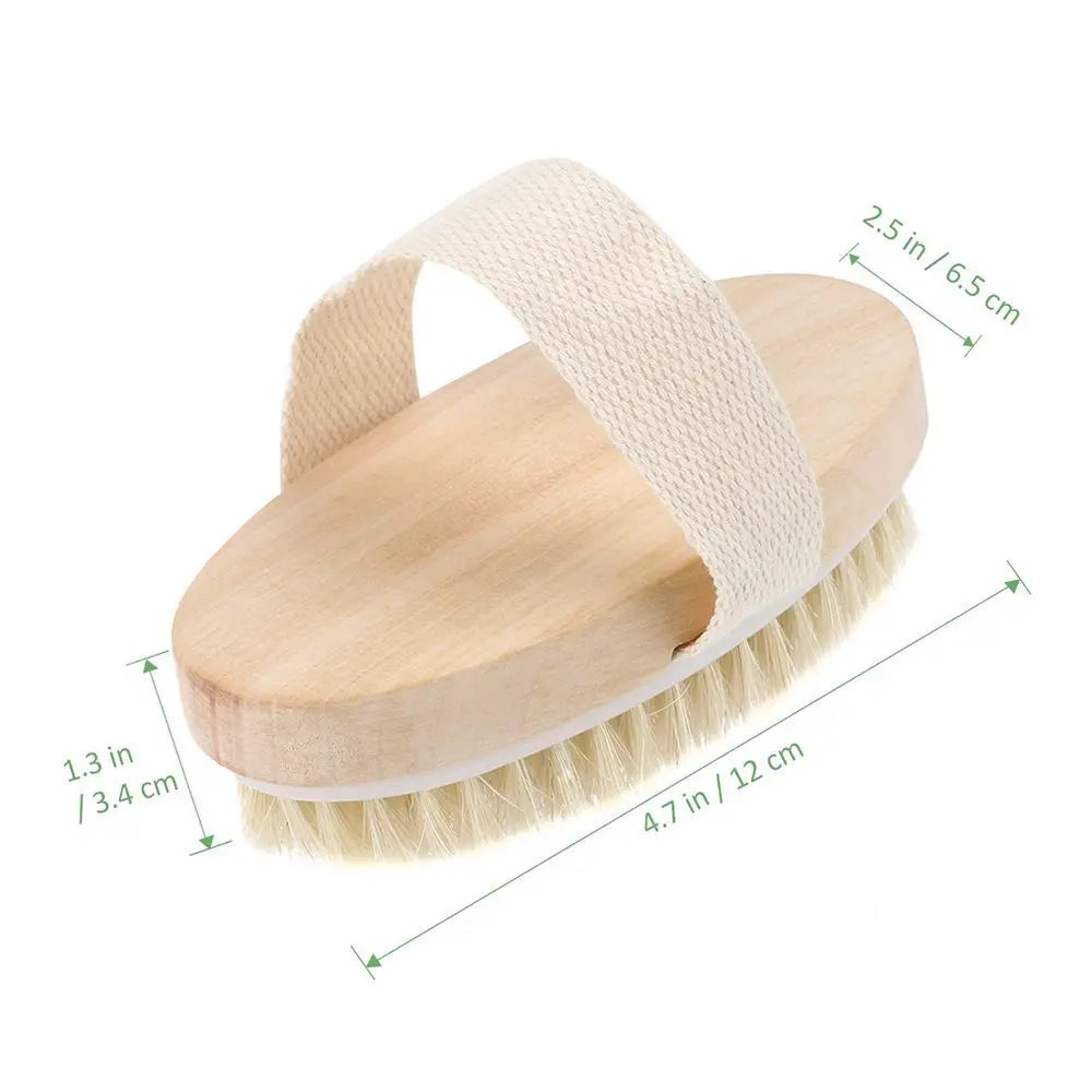 Care Without Handle Wooden Dry Skin Pouch Bristle Body SPA Bath Brush Soft