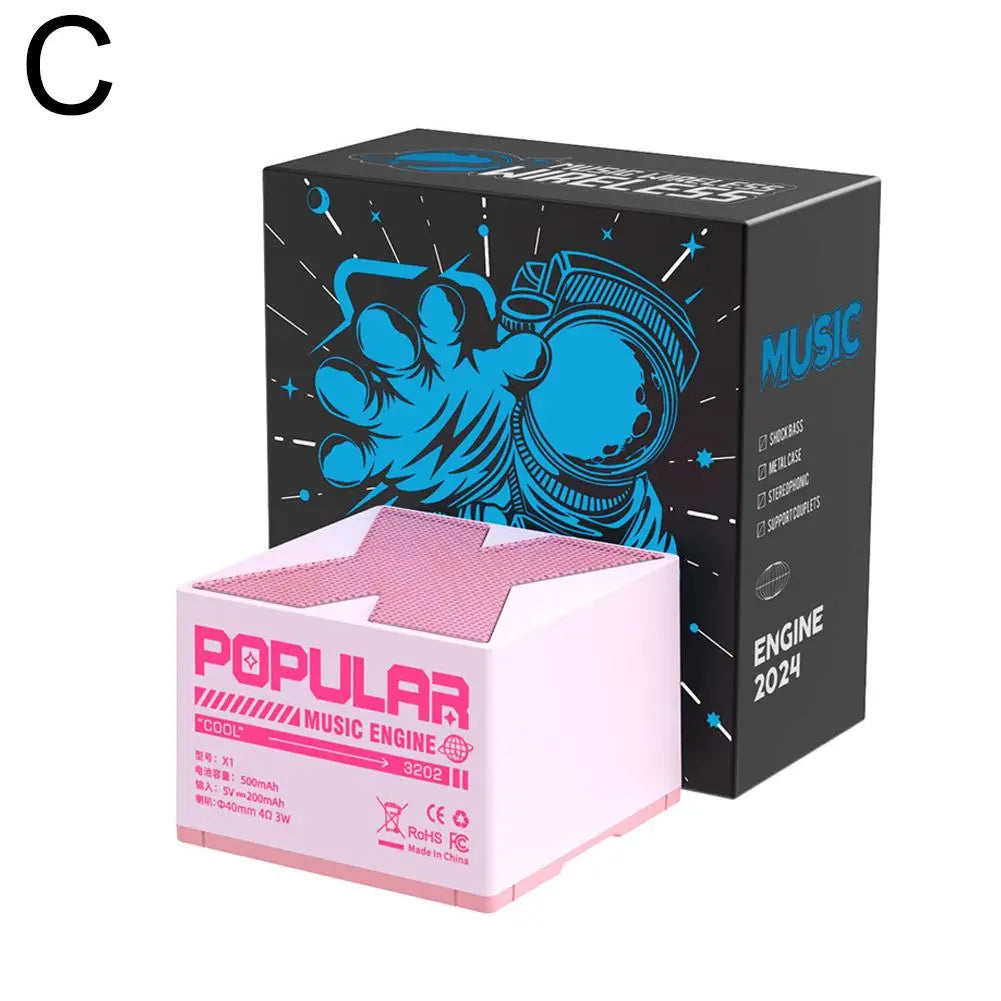 Portable Bluetooth Speaker – 360° Surround Hi-Fi Sound, Heavy Bass, 3D Audio, Pairing, Latest BT 5.4, Ideal Gift Idea