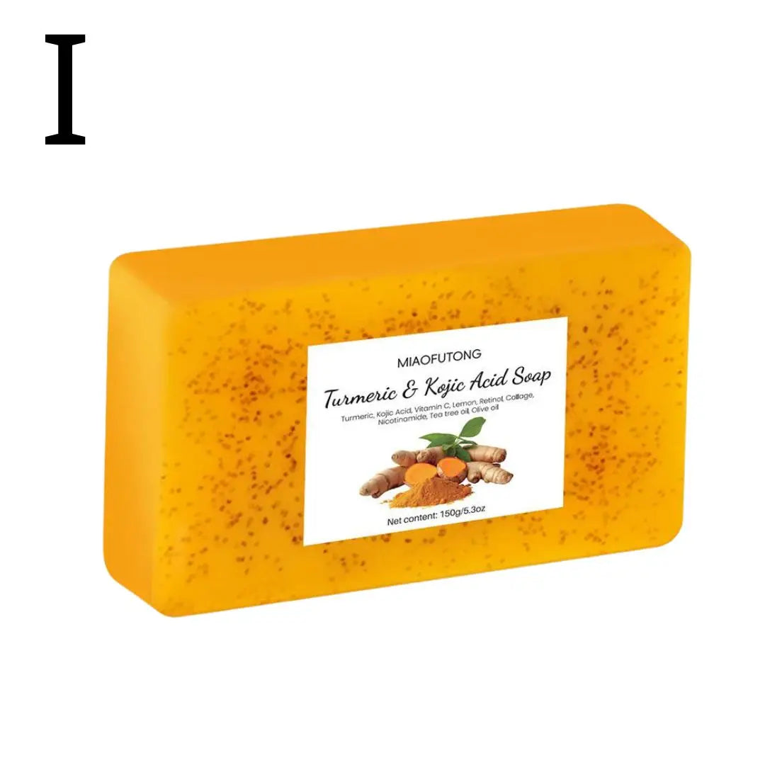 Turmeric Soap & Kojic Acid Soap Body And Facial Cleaning Handmade Soap For Dark Skin Glowing Even Skin Tone Tender Skin Care