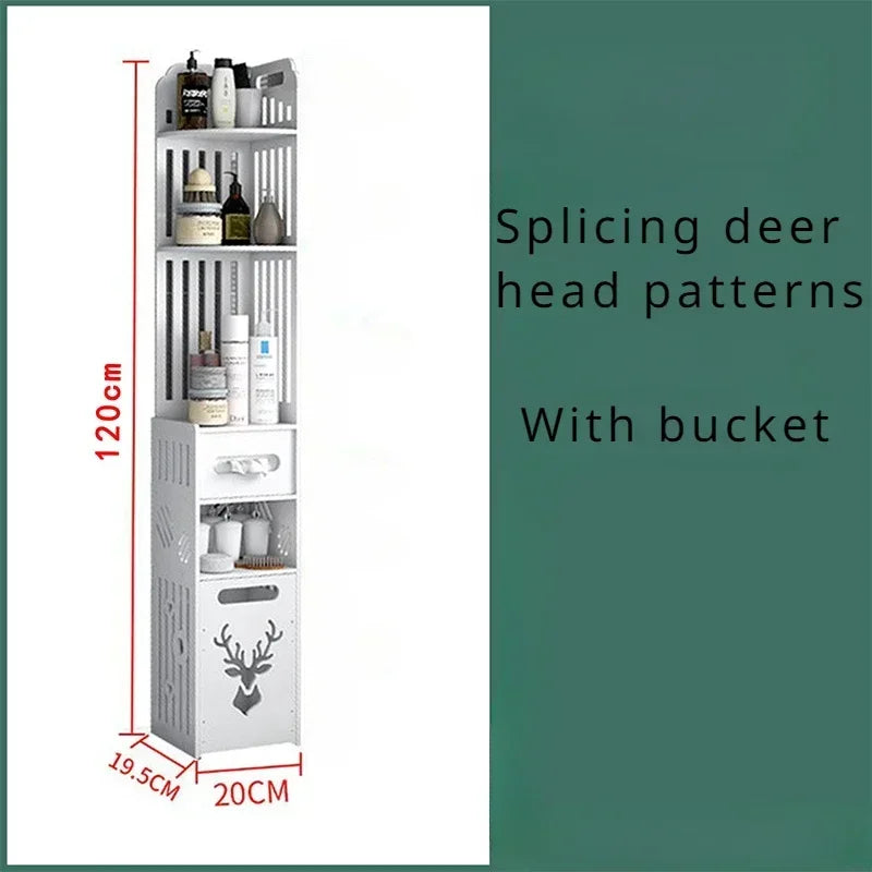 Bathroom Storage Cabinet Large Capacity Narrow Seam Storage Rack Waterproof Storage Rack Bathroom Floor Standing Storage Rack