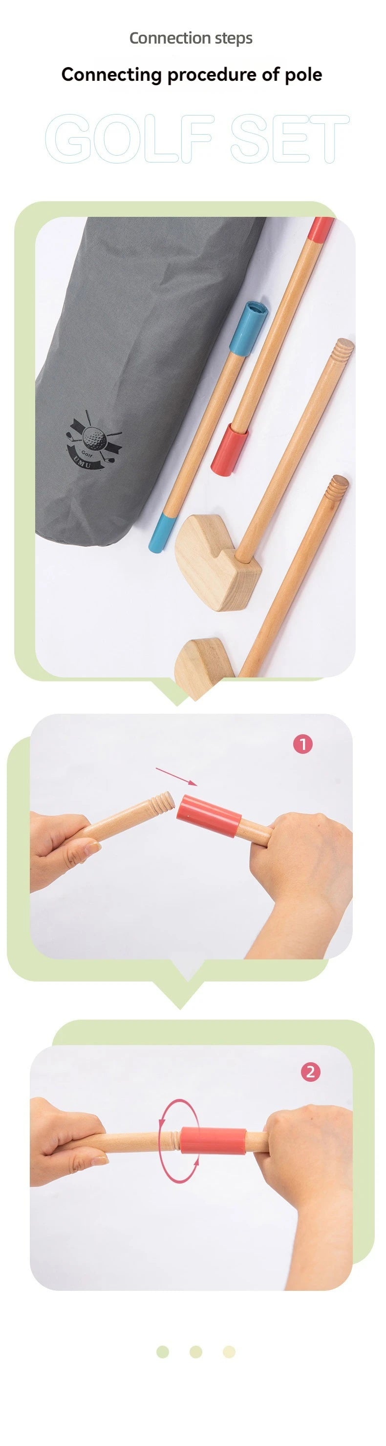 wooden Golf Toys Set for Kids Educational Golf Toys Kits for Toddlers Outdoor Lawn and Indoor Sports Toys for Toddlers 