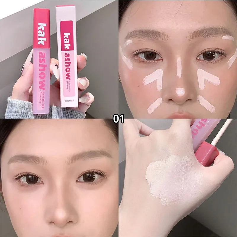kakashow flawless beautification liquid, light and thin skin makeup, concealer highlights, natural makeup
