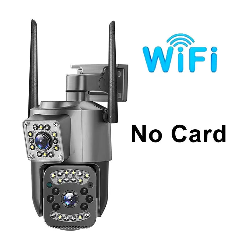 4K 8MP WIFI IP Camera HD PTZ 4G SIM Dual Lens Video Camara 8X Zoom Human Trackin IP66 Waterproof V380 Pro Outdoor Wireless CCTV
