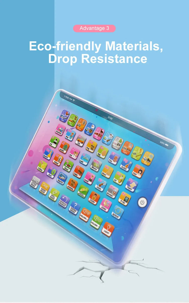 Kids Learning Pad/Tablet Interactive Toddler Toys with Words Numbers Alphabets Music Electronic Educational Toy for Preschool
