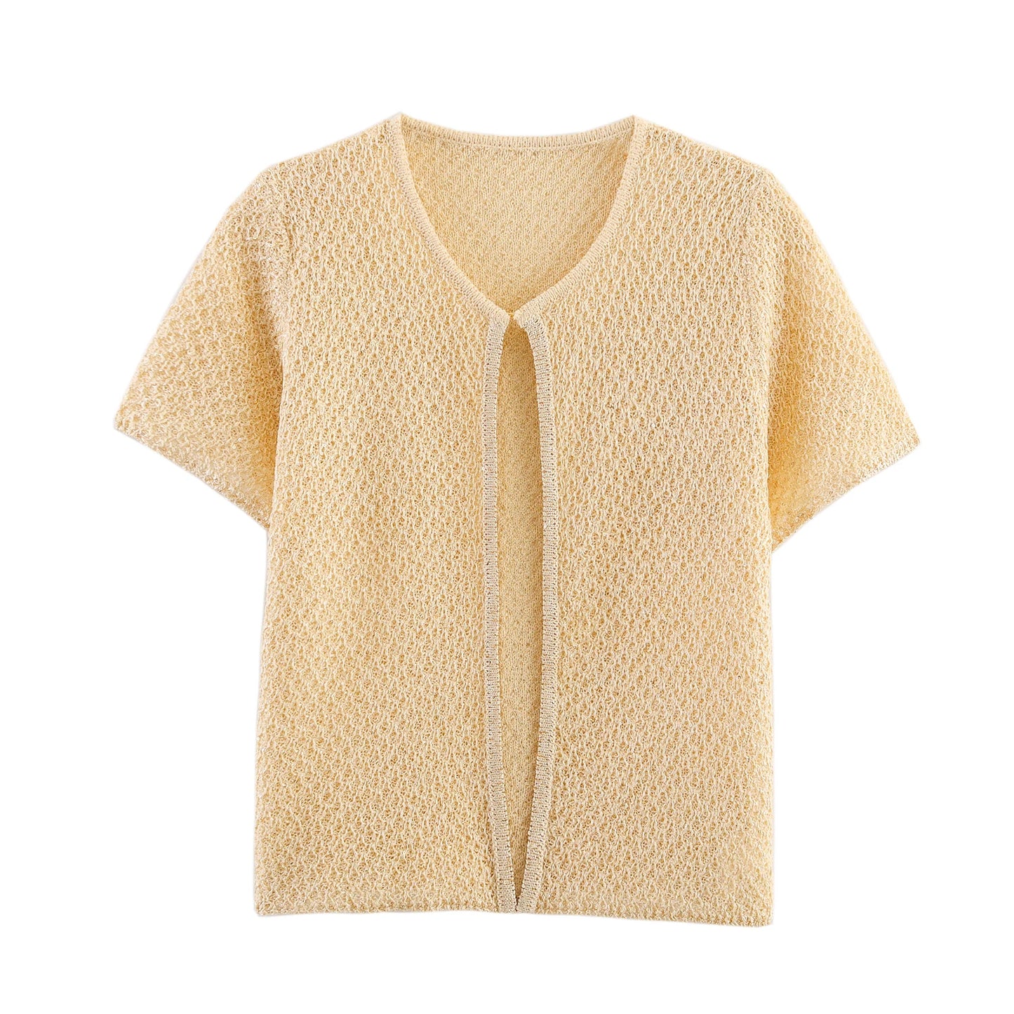 Women's Clothing 2025 New Style European And American Fashion Simple Pearl Decoration Knitted Top Knitted Vest