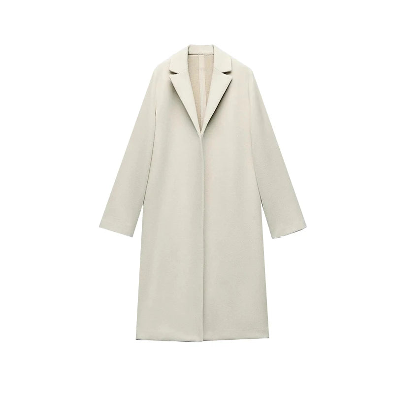 2025 women's wear new European style women's wear new fashion casual temperament simple cloth coat coat wool coat