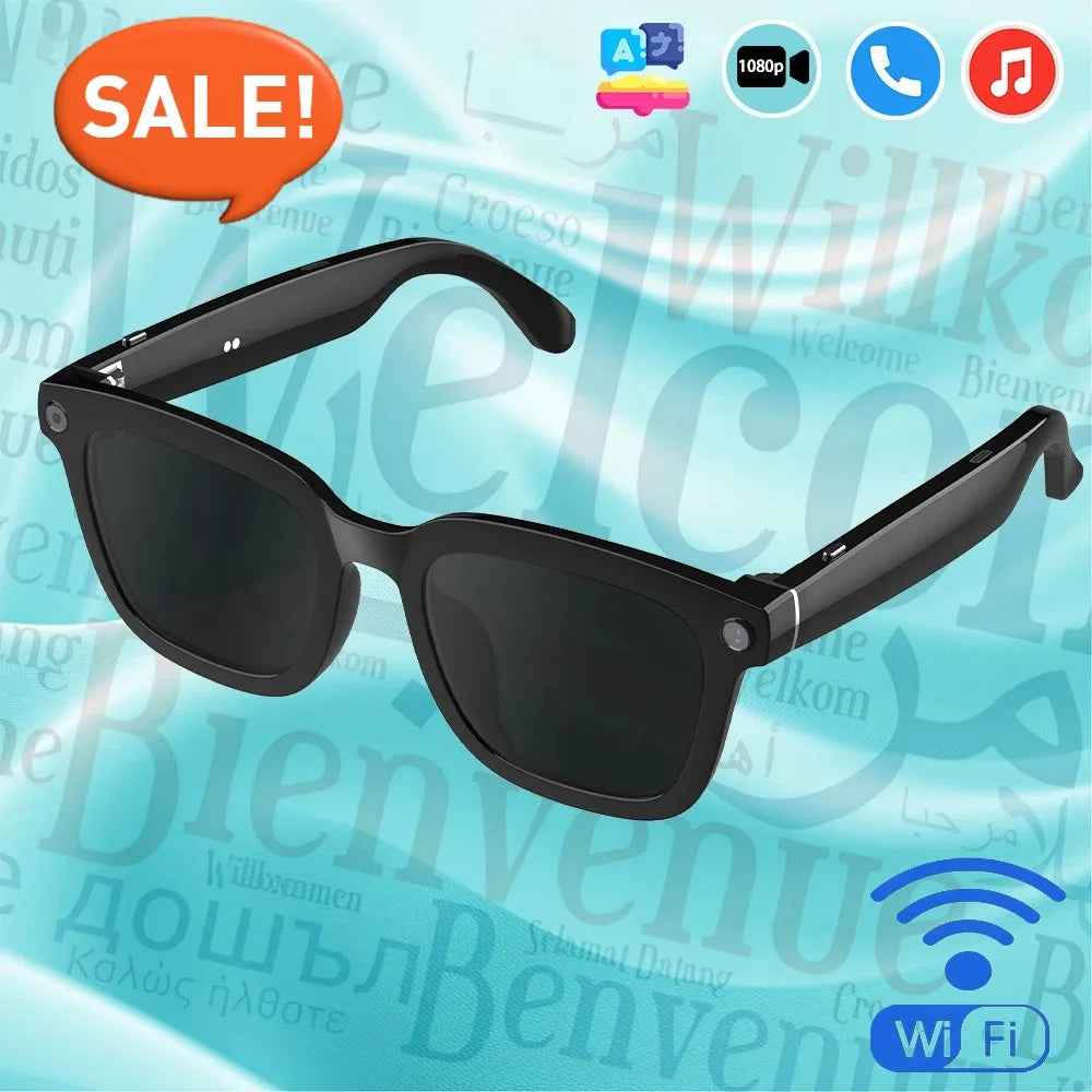 New Wifi AI Smart Glasses HD1080P Anti-shake Camera Video Glasses Voice Call Noise Reduction Wireless Bluetooth Headset Goggles