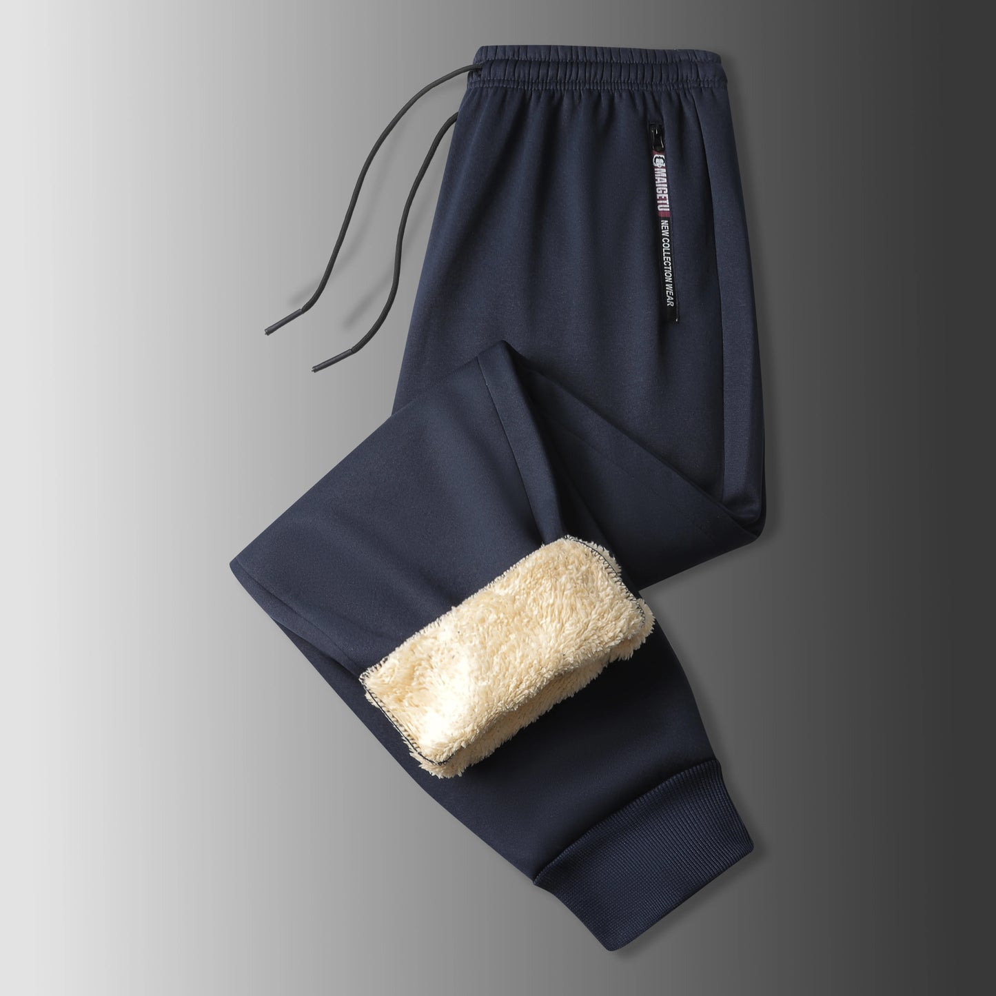 Mens Casual Pants Autumn Winter Fleece Sweatpants Men Running Jogger Sports Gym Trousers Fashion Solid Color Workout Long Pants