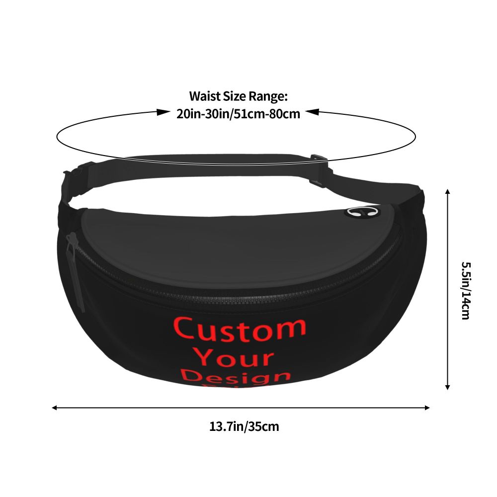Custom Your Design Fanny Pack Women Men Custom Customized Logo Printed Crossbody Waist Bag for Running Phone Money Pouch