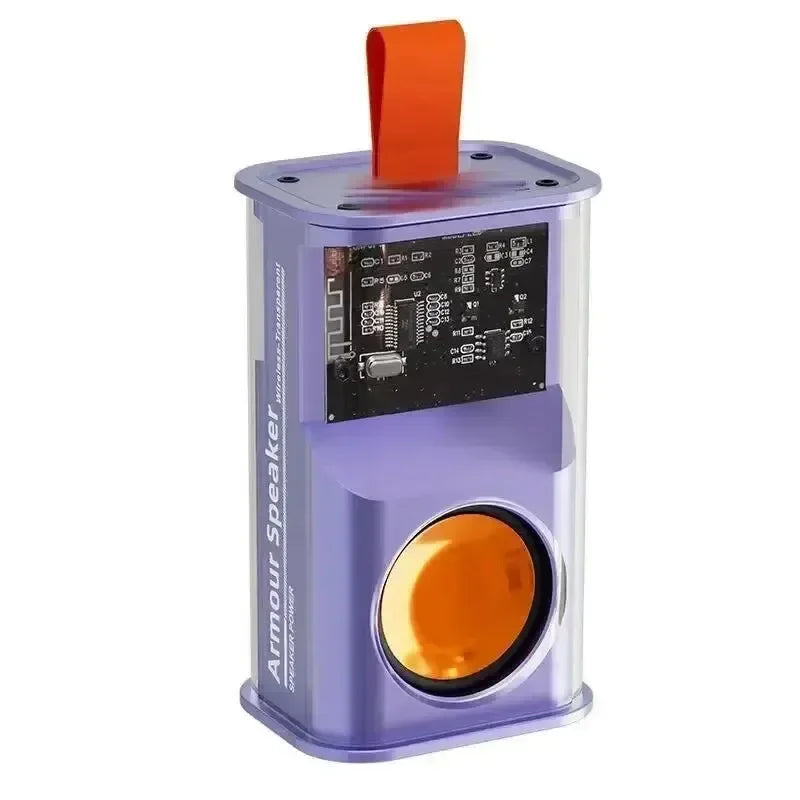 Bluetooth Speaker New Transparent Mech Audio TWS Two-Machine interconnection Rhythm Breathing Light 360° Stereo Surround