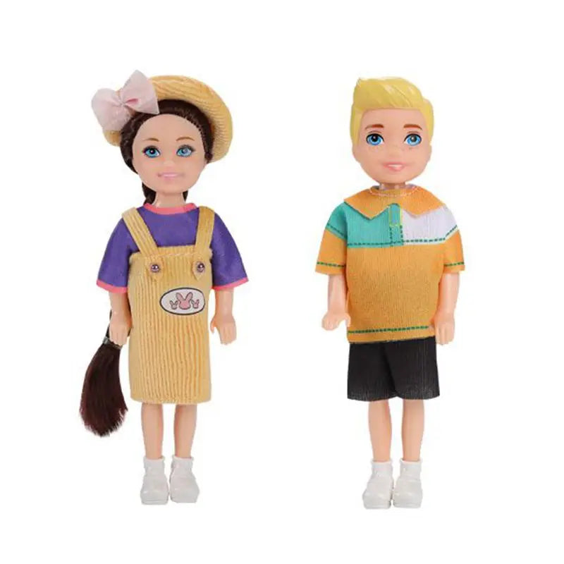 Hot Sale Kawaii 2 Items / Lot Kids Toys 5 Inch Baby Doll Little Girls Boys Princess For Girl DIY Family Game Best Present