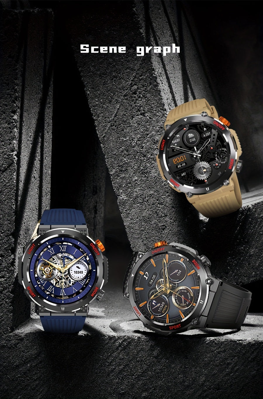 LIGE Smart Watch With 1.46" IPS High-definition Full Touch Screen/LED Lights/IP67 Waterproof/Customized Dials/Data/sports/sports Records/weather/information Reminders, Multi-functional Watches For Android And IPhone, Exquisit