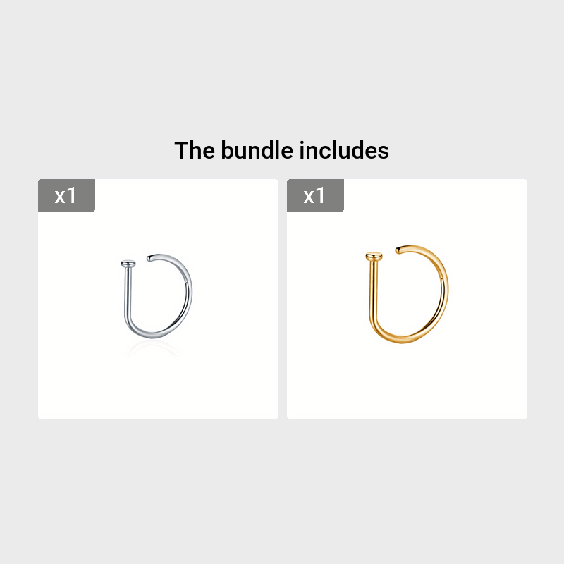 1pc Men's Faux Piercing Nose Ring, Stainless Steel Body Piercing Jewelry