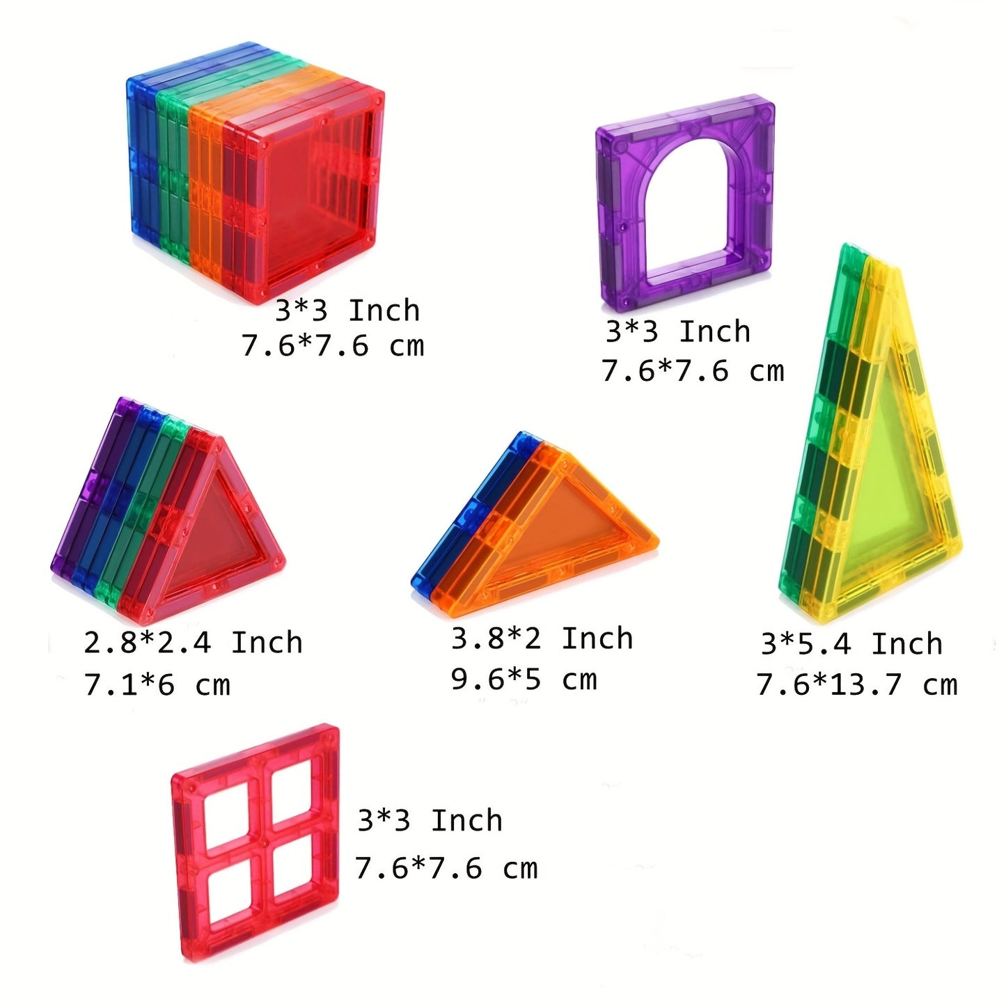 مجموعة مكعبات بناء مغناطيسية مكونة من 52 قطعة - ألعاب تعليمية STEM للأطفال والأولاد والبنات - مثالية للتعلم واللعب الإبداعي