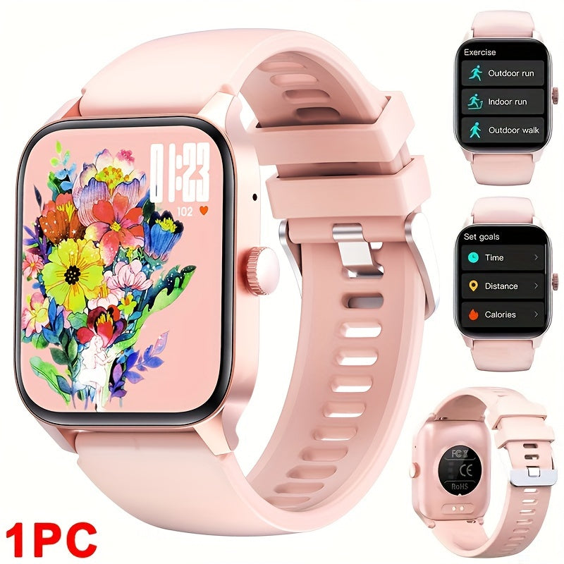 ساعة ذكية بشاشة لمس كاملة 1.83 بوصة، تدعم مكالمات لاسلكية، أكثر من 100 وضع رياضي، وأكثر من 100 قرص، وتحكم صوتي بالذكاء الاصطناعي، وتشغيل موسيقى، ومتتبع لياقة بدنية ذكي، متوافقة مع هواتف آيفون وأندرويد.