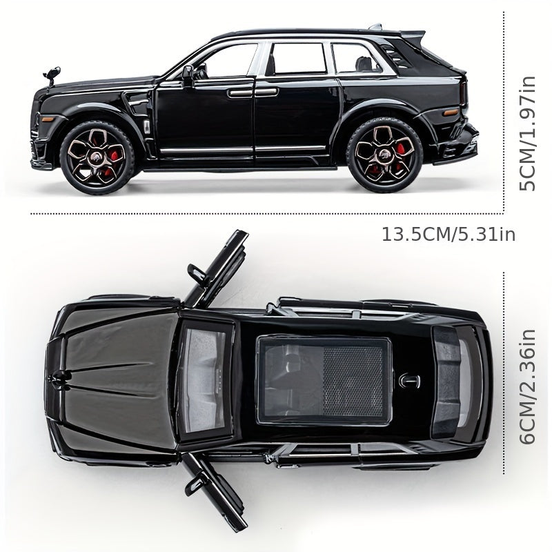 سيارة لعبة من سبائك معدنية مصبوبة بمقياس 1:36 لسيارة كولينان المصنوعة من سبائك معدنية مع مصابيح أمامية وامضة وتأثيرات صوتية واقعية، ألعاب للأطفال والكبار، مصنوعات معدنية للصديق، هدية للشباب