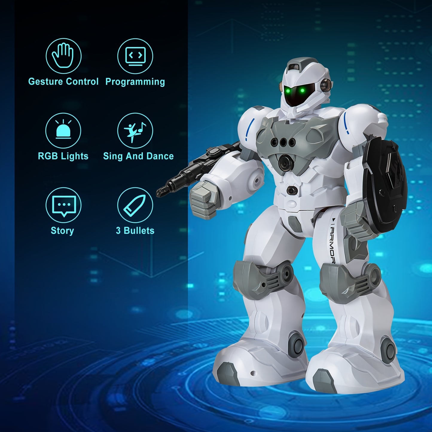 Control Robot Toys for Kids: Intelligent Programmable Robot Gifts for Kids Popular Science Story Toys with 2.4Ghz WiFi Signal Gesture Sensing for Kids