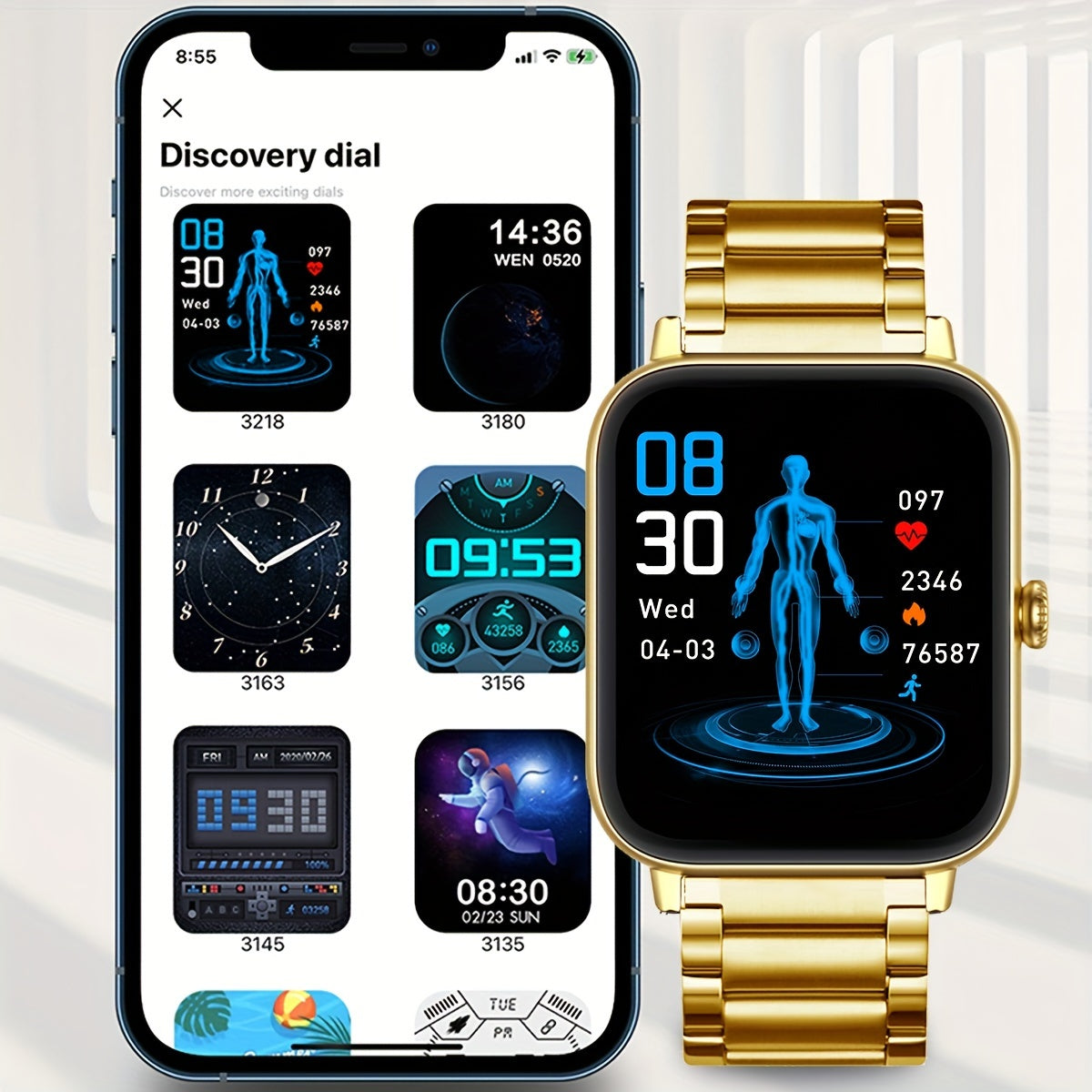 1.81-inch Touchscreen Smartwatch With Call Function (answering Calls, Dialing), Multi Sport Mode, Pedometer, Fitness Tracker For IPhone And Android Phones