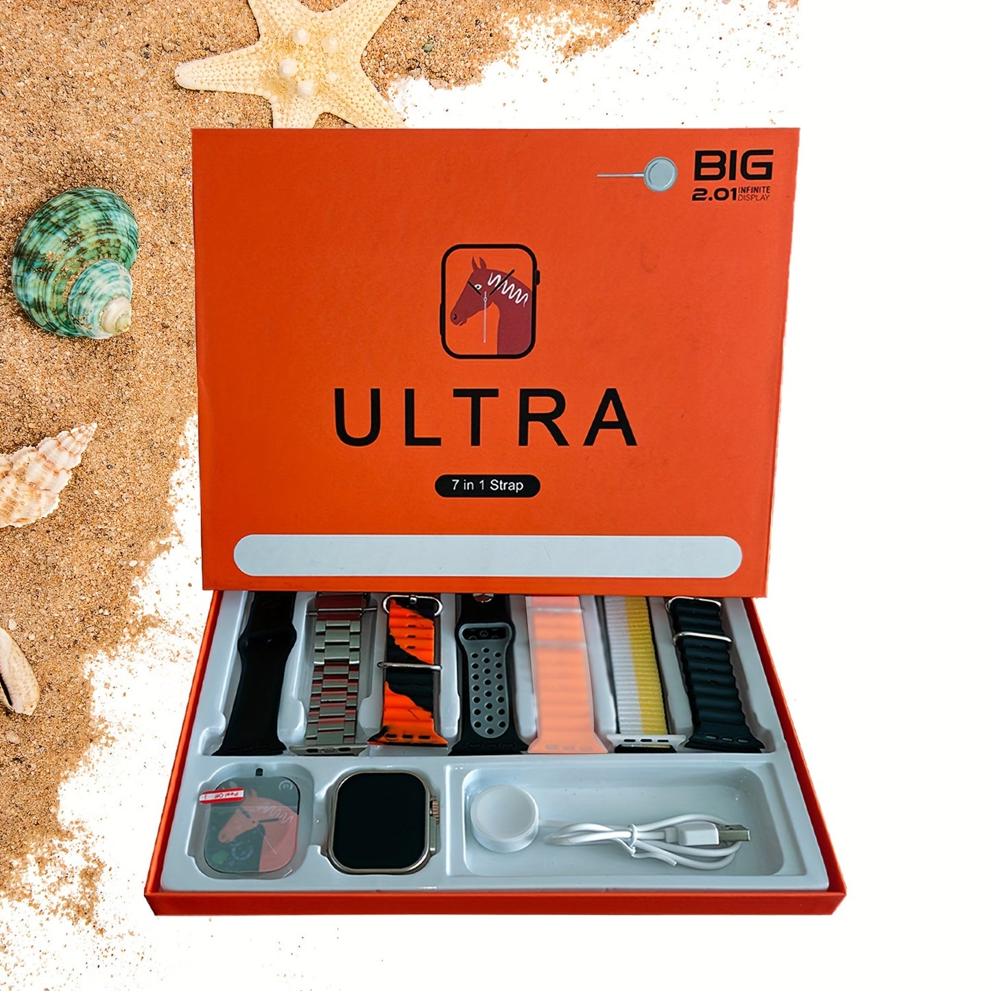 7-in-1 Smartwatch For Men And Women, With Wireless Calling Function, 7 Watch Straps For Any Use, And A Watch Will Be Given, Smartwatch With Built-in Alexa, Step Calorie Activity Tracker And Smartwatch For IOS And Android Phon