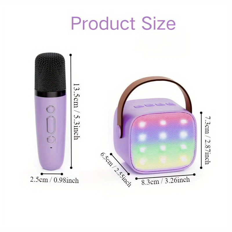 BONAOK, Karaoke Toys For Kids With 2 Microphones, Karaoke Machine With LED Light And Voice Changing Effect, Suitable For Birthday Party, Family Party, Halloween, Christmas Speaker Singing Machine.