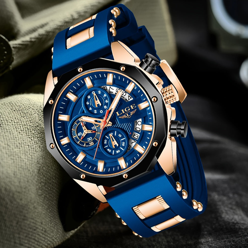 2024 New Fashion Men's Watch. Chronograph Calendar luminous Quartzwatch. Outdoor Casual Sports Watches. Suitable for giving to Students or Men.