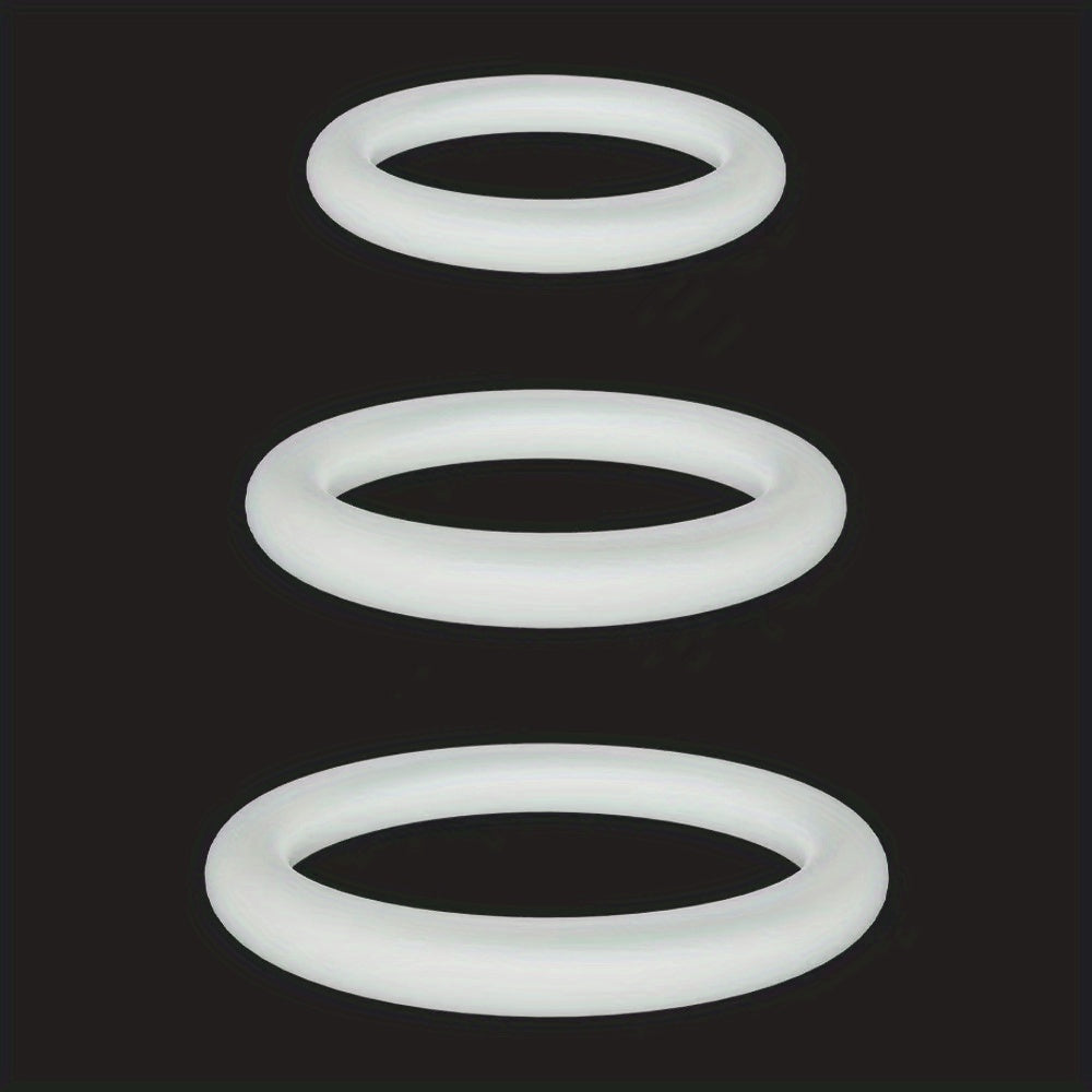 3pcs Set of Luminous Triple Rings for Men - Penis Rings for Delayed Ejaculation, Foreskin Obstruction, and Enhanced Pleasure - Soft Silicone, Ergonomic Design, and Easy to Clean